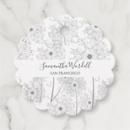 Etiquetas Para Recuerdos Ilustracion Delicado de Flores