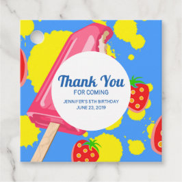 Etiquetas Para Recuerdos Ilustracion Fun Popsicle Rosa y Strawberries