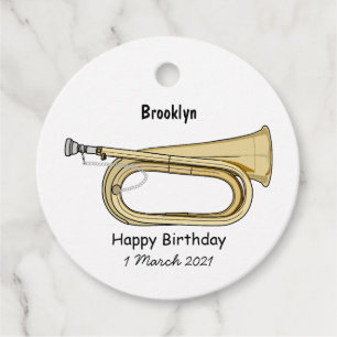 Etiquetas Para Recuerdos Ilustracion personalizado Bugle