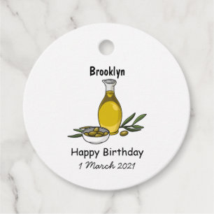 Etiquetas Para Recuerdos Ilustracion personalizado de aceite de oliva