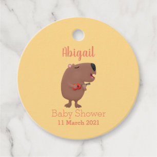 Etiquetas Para Recuerdos Ilustracion personalizado de capybara ukulele cant