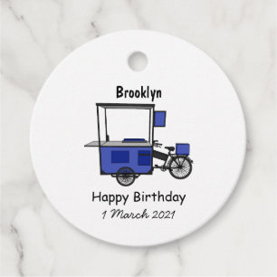 Etiquetas Para Recuerdos Ilustracion personalizado de carrito de alimentos