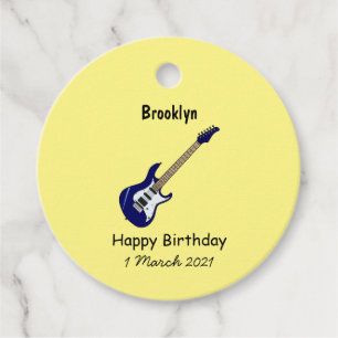 Etiquetas Para Recuerdos Ilustracion personalizado de guitarra eléctrica