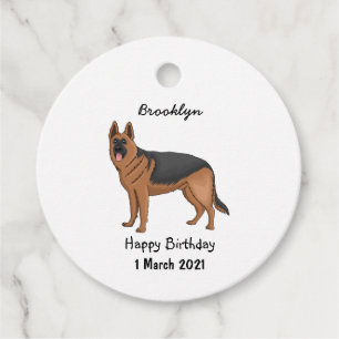 Etiquetas Para Recuerdos Ilustracion personalizado de perro pastor alemán