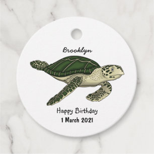 Etiquetas Para Recuerdos Ilustracion personalizado de tortugas marinas