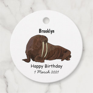 Etiquetas Para Recuerdos Ilustracion personalizado de Walrus