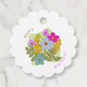 Etiquetas Para Recuerdos Ilustracion vectorial del ramo de flores