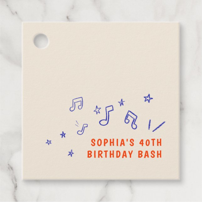 Etiquetas Para Recuerdos Ilustraciones de notas musicales caprichosas para  (Anverso)