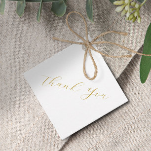 Etiquetas Para Recuerdos Imitación mínima Boda de guión dorado Gracias