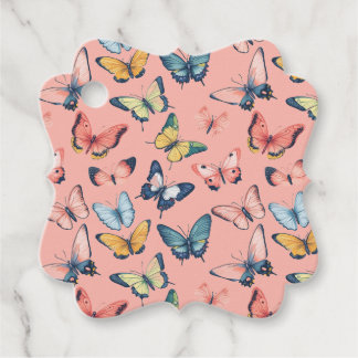 Etiquetas Para Recuerdos Impresión de mariposa de color