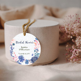 Etiquetas Para Recuerdos Indigo Rubor Florals Bridal Shower Personalizar