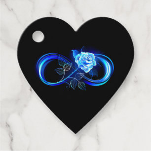 Etiquetas Para Recuerdos Infinito brillante con rosa azul
