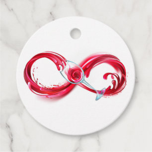 Etiquetas Para Recuerdos Infinito con vino Rojo