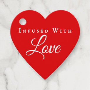 Etiquetas Para Recuerdos Infusada con el Boda del corazón rojo del amor