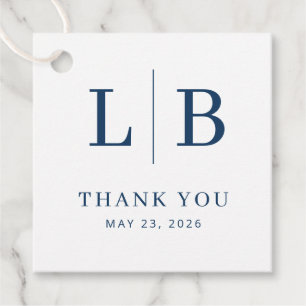 Etiquetas Para Recuerdos Iniciales de Navy Elegantes