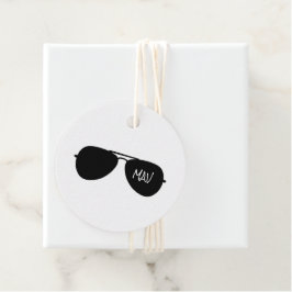 Etiquetas Para Recuerdos Iniciales del piloto de siluetas de gafas de sol d