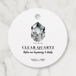 Etiquetas Para Recuerdos Inicios de Cristal de Cuarzo Claro y Boda de Clari