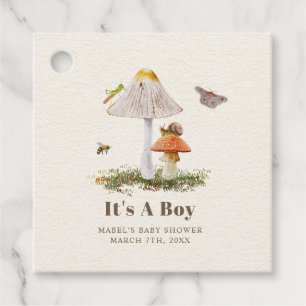 Etiquetas Para Recuerdos Insect Mushroom Woodland Nature Baby Shower