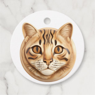 Etiquetas Para Recuerdos Inspirado en el gato 3D de Bengala