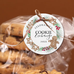 Etiquetas Para Recuerdos Intercambio de cookies de acuarela personalizado
