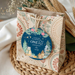 Etiquetas Para Recuerdos Invierno Escandinavo lindo Primer cumpleaños Graci