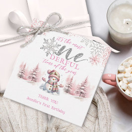 Etiquetas Para Recuerdos Invierno Navidades Chicas Pink ONEderland Primer c