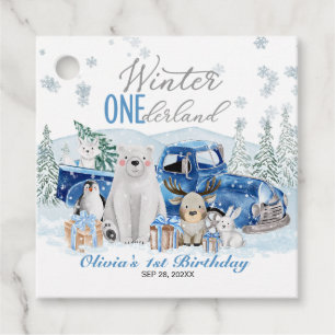 Etiquetas Para Recuerdos Invierno Onederland Niño Animal Ártico Cumpleaños 
