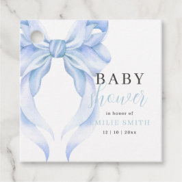 Etiquetas Para Recuerdos Invitación a Baby Shower de Blue Bow, Boy Baby Sho