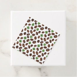 Etiquetas Para Recuerdos Irish Coffee Beans and Shamrocks Funny Design