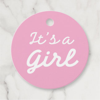 Etiquetas Para Recuerdos ׳It’s a Girl׳ Classic Pink Baby Shower