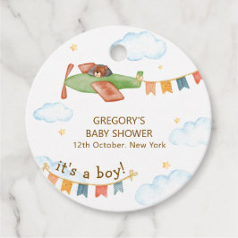 Etiquetas Para Recuerdos It's A Boy Bear Airplane Sky Baby Shower