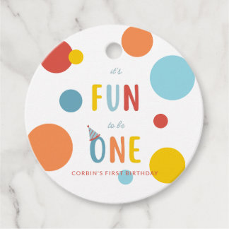 Etiquetas Para Recuerdos It's Fun To Be One Birthday Party Favor Tags