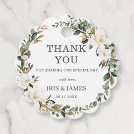 Etiquetas Para Recuerdos Ivory Magnolia Floral Greenerenery Boda Gracias