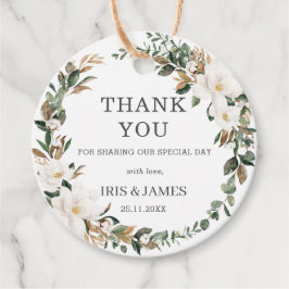 Etiquetas Para Recuerdos Ivory Magnolia Floral Greenerenery Boda Gracias