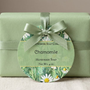 Etiquetas Para Recuerdos Jabón de Manzanilla Verde y Amarillo Cosméticos