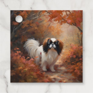 Etiquetas Para Recuerdos Japanese Chin en hojas de otoño caen Inspiran