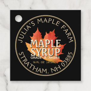 Etiquetas Para Recuerdos Jarabe de arce Naranja negro Maple Leaf Nutrición