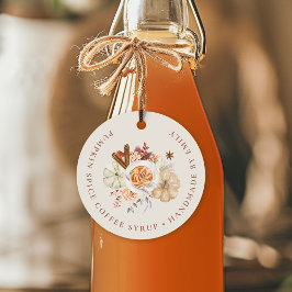 Etiquetas Para Recuerdos Jarabe de café con especias de calabaza personaliz