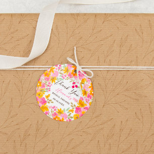 Etiquetas Para Recuerdos Jardín amarillo rosa floral regadera ducha nupcial
