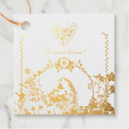 Etiquetas Para Recuerdos Jardín de primavera de Goldfinch Crema de boda hor