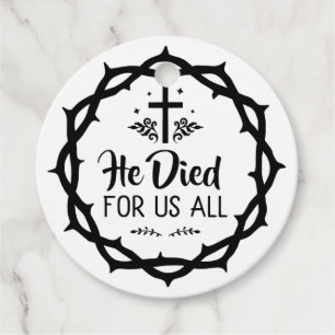 Etiquetas Para Recuerdos Jesús murió por todos nosotros