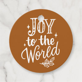 Etiquetas Para Recuerdos Joy to the World Rustic Burnt Orange Christmas