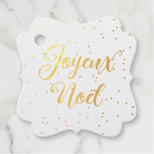 Etiquetas Para Recuerdos Joyeux Noël elegante oro de los Navidades francese