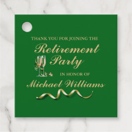 Etiquetas Para Recuerdos Jubilación Clásica Formal Vidrio de Champagne Verd