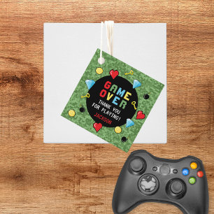Etiquetas Para Recuerdos Juego de Arcade de Pixels por cumpleaños de niños