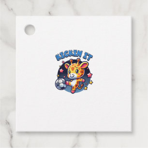 Etiquetas Para Recuerdos Jugador De Fútbol Kickin It Giraffe Ball Chicas Ni
