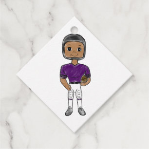 Etiquetas Para Recuerdos jugador de fútbol retro vintage púrpura negro simp