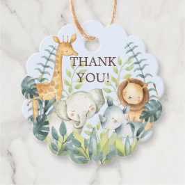Etiquetas Para Recuerdos Jungle Animals Baby Shower Favor Gift Tag