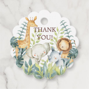 Etiquetas Para Recuerdos Jungle Animals Baby Shower Favor Gift Tag