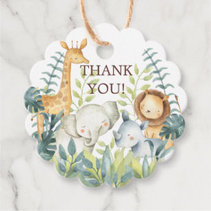 Etiquetas Para Recuerdos Jungle Animals Baby Shower Favor Gift Tag
